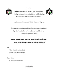 Sudan University of Science and Technology تقييم أقفاص األسىد يف حديقة حيىان كىكى حسب