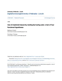 Use of Mammal Manure by Nesting Burrowing Owls: a Test of Four Functional Hypotheses