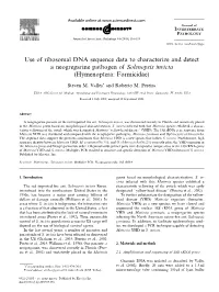 Use of Ribosomal DNA Sequence Data to Characterize and Detect a Neogregarine Pathogen of Solenopsis Invicta (Hymenoptera: Formicidae)