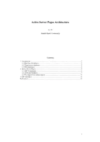 Active Server Pages Architecture