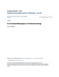 An Annotated Bibliography of Archaeoentomology