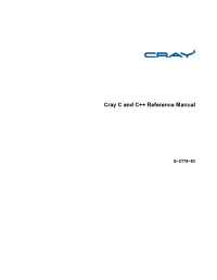 Cray C and C- Reference Manual