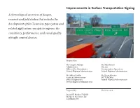 Improvements in Surface Transportation Signing