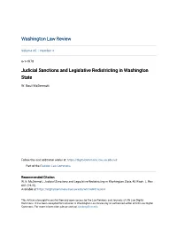 Judicial Sanctions and Legislative Redistricting in Washington State