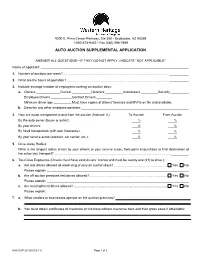 Auto Auction Supplemental Application