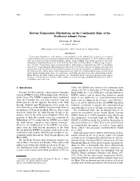 Bottom Temperature Fluctuations on the Continental Slope of the Northwest Atlantic Ocean