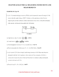 Chapter 42 Electrical Measuring Instruments and Measurements