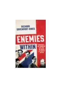 Communists, the Cambridge Spies and the Making of Modern Britain