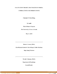 Cultivation Theory and Violence in Media