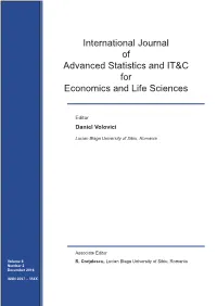 International Journal of Advanced Statistics and IT&C for Economics and Life Sciences
