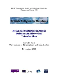 Religious Statistics in Great Britain: an Historical Introduction