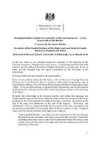 Speech by Sir James Munby: Changing Families