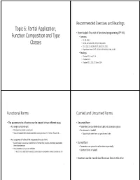Topic 6: Partial Application, Function Composition and Type Classes