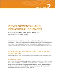 Developmental and Behavioral Sciences