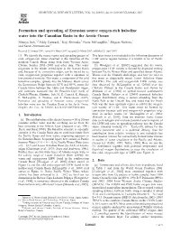 Formation and Spreading of Eurasian Source Oxygen-Rich Halocline Water