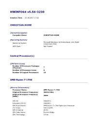 Hwinfo64 Report