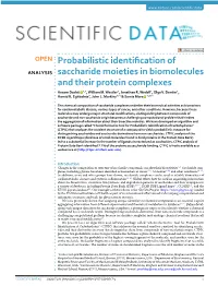 Probabilistic Identification of Saccharide Moieties In