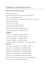 Useful Pro Tools Shortcuts