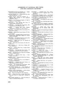 Addresses of National Red Cross and Red Crescent Societies