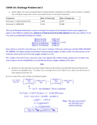 CHEM 1A: Challenge Problem Set 2