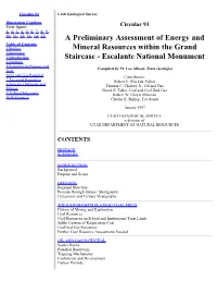Energy and Mineral Resources, Grand Staircase
