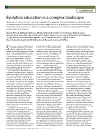 Evolution Education Is a Complex Landscape