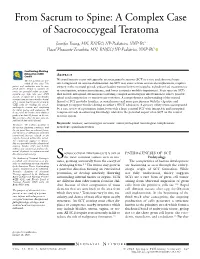 From Sacrum to Spine: a Complex Case of Sacrococcygeal Teratoma
