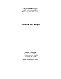John Roy Harper II Papers