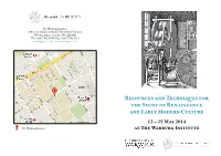 Resources and Techniques for the Study of Renaissance and Early