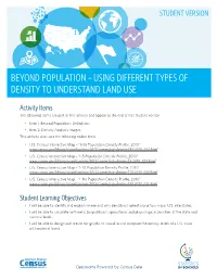 Beyond Population – Using Different Types of Density to Understand Land Use (Student Version)
