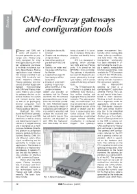 CAN-To-Flexray Gateways and Configuration Tools