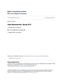 Clark Memorandum: Spring 2019