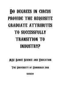 Do Degrees in Circus Provide the Requisite Graduate Attributes to Successfully Transition to Industry?