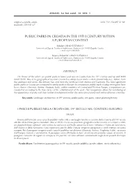 Public Parks in Croatia in the 19Th Century Within a European Context
