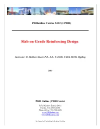Slab on Grade Reinforcing Design