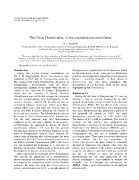 The Colon Classification: a Few Considerations on Its Future