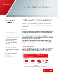 Data Sheet: Berkeley Database Products