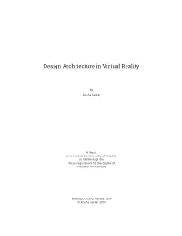 Design Architecture in Virtual Reality