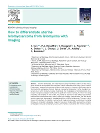 How to Differentiate Uterine Leiomyosarcoma from Leiomyoma