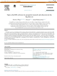 Open Cybergis Software for Geospatial Research and Education in the Big Data Era