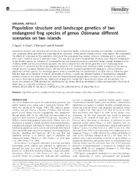 Population Structure and Landscape Genetics of Two Endangered Frog Species of Genus Odorrana: Different Scenarios on Two Islands