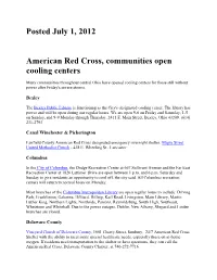 Posted July 1, 2012 American Red Cross, Communities Open
