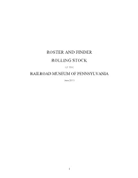 Roster and Finder Rolling Stock