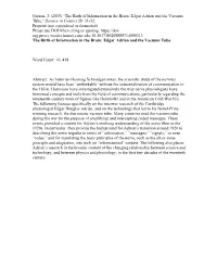 The Birth of Information in the Brain: Edgar Adrian and the Vacuum Tube,” Science in Context 28: 31-52
