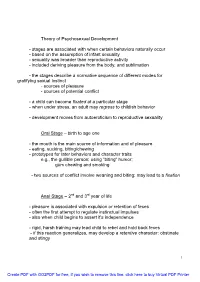 Theory of Psychosexual Development