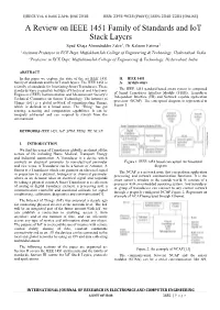 A Review on IEEE 1451 Family of Standards and Iot Stack Layers