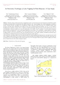 An Innovative Technique As Lake Tapping for Dam Structure: a Case Study