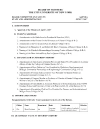 Board of Trustees the City University of New York