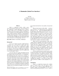 A Minimalist Global User Interface1