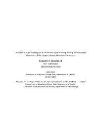 A Stable Isotopic Investigation of Resource Partitioning Among Neosauropod Dinosaurs of the Upper Jurassic Morrison Formation